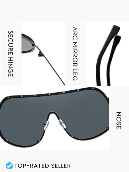 Oversized Square Sunglasses Women Luxury Punk Shield Shades Trendy Eyewear
